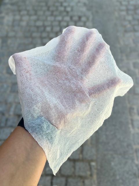 Lingette une fois hydratée