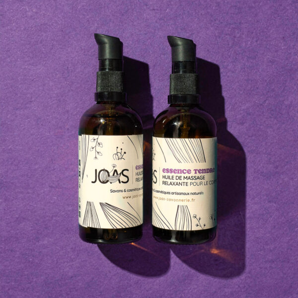 huile de massage essence tendre JOAS savonnerie produits naturels